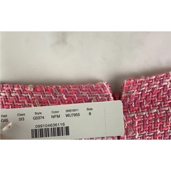 NWT J Crew Sz 8 Tweed Pencil Skirt Pink Acrylic Polyester Business Casual - Picture 5 of 6